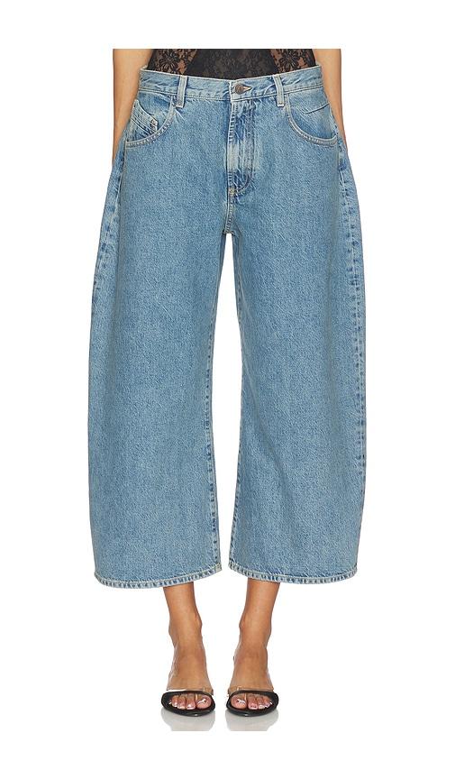 THE ATTICO Curved Short Leg in Blue by THE ATTICO