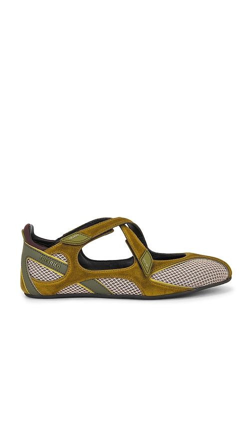 THE ATTICO Floor01 Ballerina Flat in Green by THE ATTICO