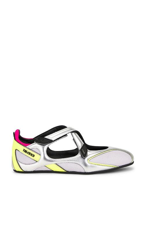 THE ATTICO Floor01 Ballerina Flat in Metallic Silver by THE ATTICO