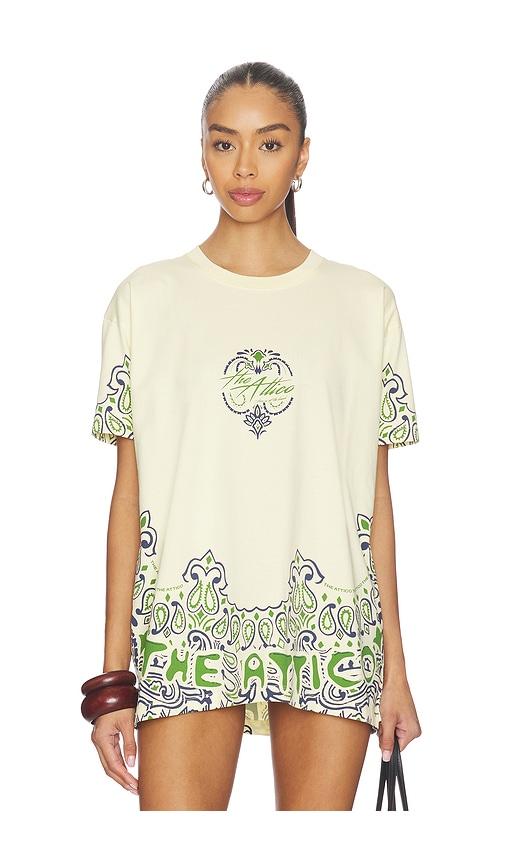 THE ATTICO Graphic Tee in Beige,Green by THE ATTICO
