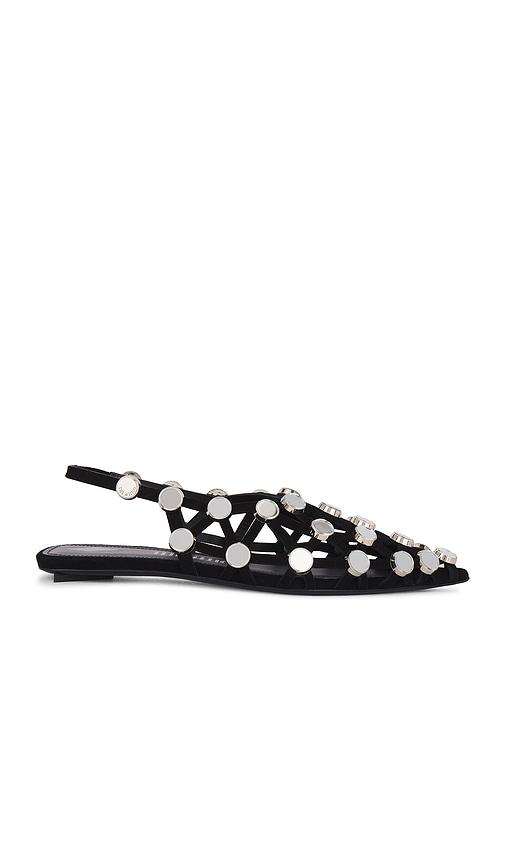 THE ATTICO Grid Ballerina Flat in Black by THE ATTICO