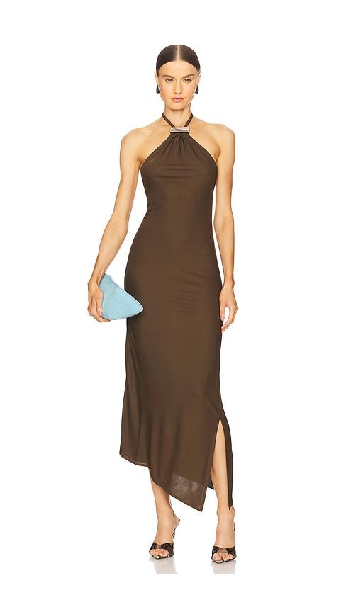 THE ATTICO Halter Neck Gown in Green by THE ATTICO