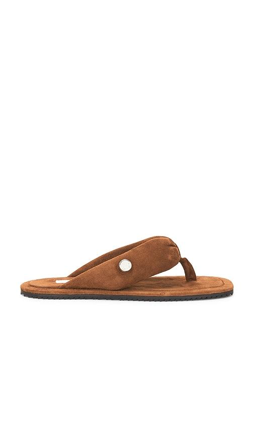 THE ATTICO Indie Flat Thong Sandal in Brown by THE ATTICO