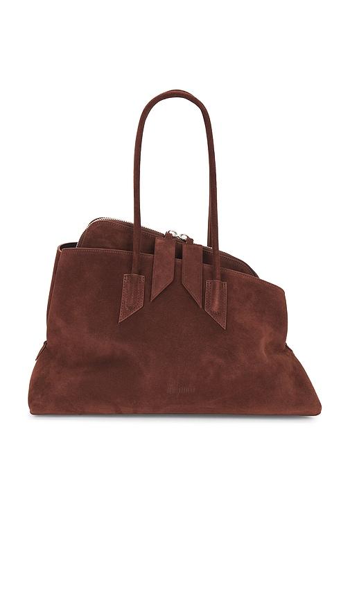 THE ATTICO La Passeggiata Medium Top Handle Bag in Brown by THE ATTICO