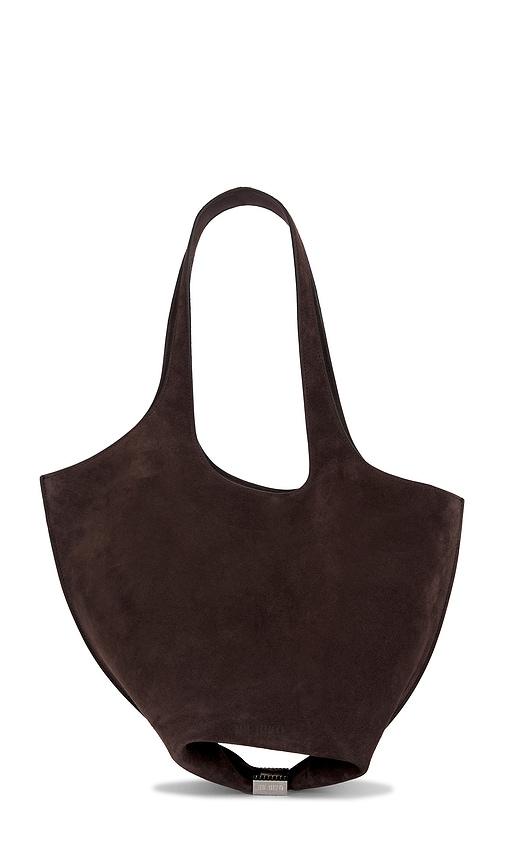 THE ATTICO La Scoop Medium Shoulder Bag in Brown by THE ATTICO