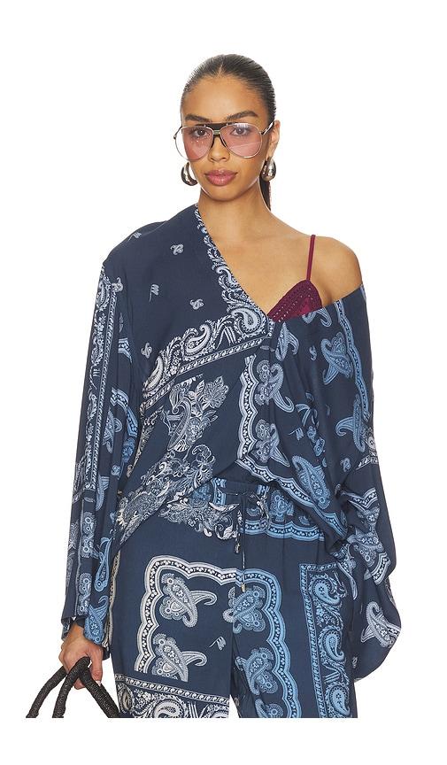 THE ATTICO Paisley Blouse in Blue by THE ATTICO
