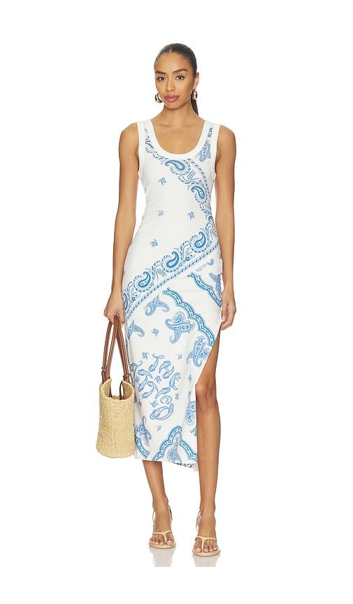 THE ATTICO Paisley Midi Dress in Blue by THE ATTICO