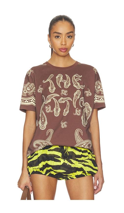 THE ATTICO Paisley T-Shirt in Brown by THE ATTICO