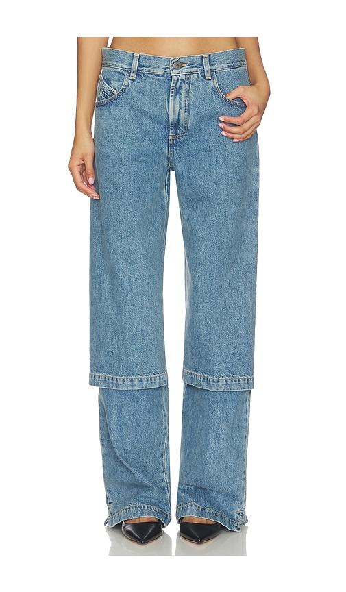 THE ATTICO Tiered Wide Leg in Blue by THE ATTICO