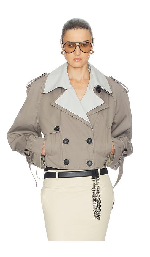 THE ATTICO Trench Bomber Jacket in Taupe by THE ATTICO