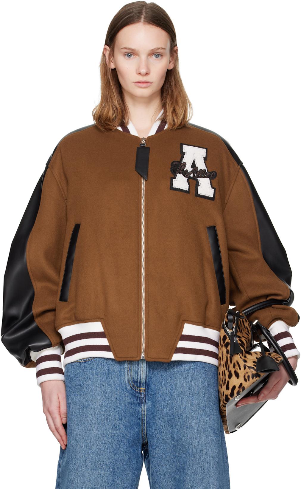 Tan Wool Bomber Jacket by THE ATTICO