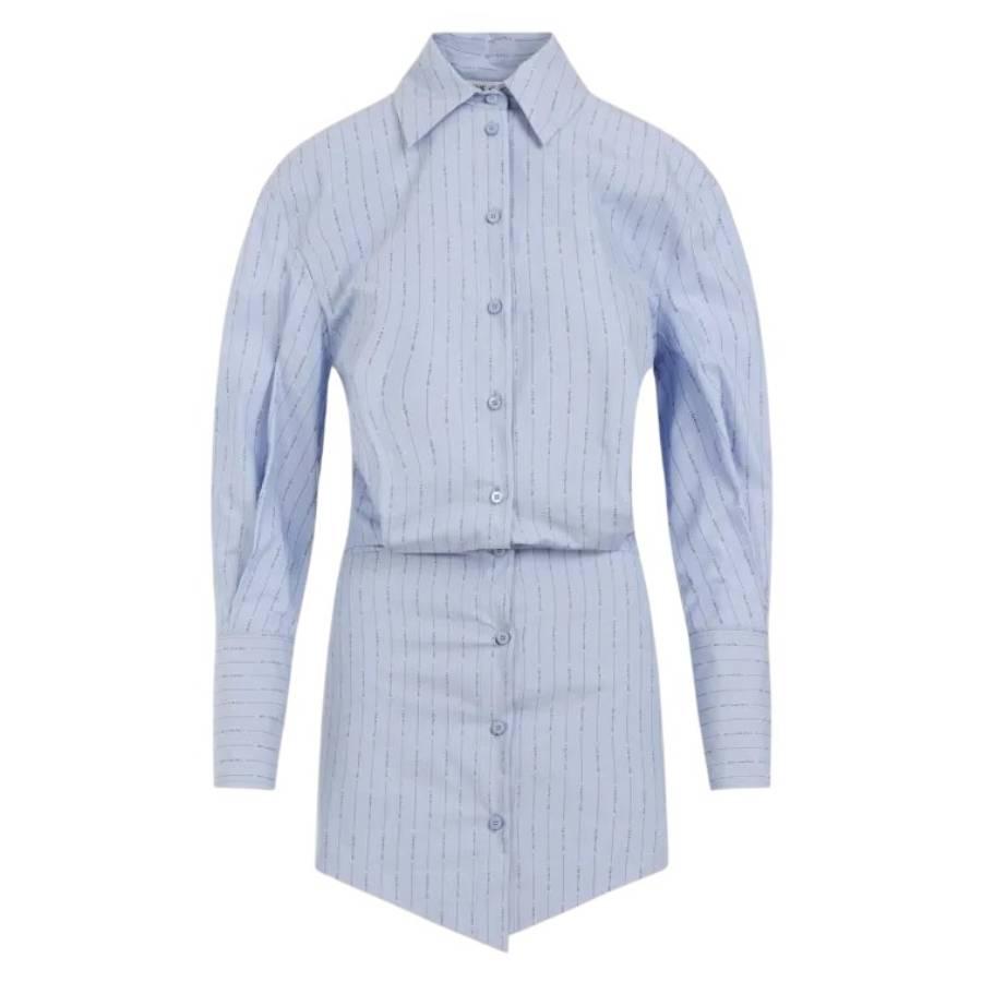 The Attico Silvye Layered Cotton Mini Shirt Dress by THE ATTICO
