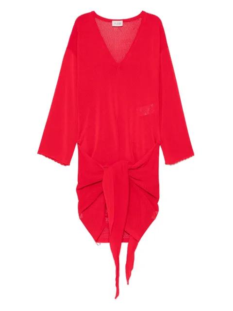 V-neck knotted mini dress by THE ATTICO