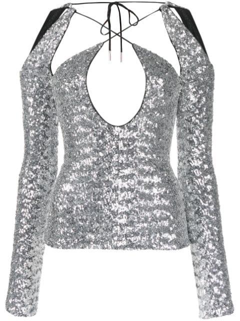 Zane sequinned cut-out top by THE ATTICO