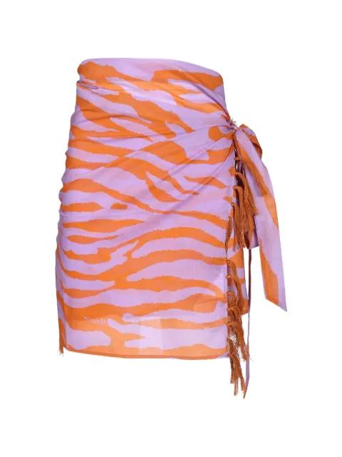 animal-print fringed skirt by THE ATTICO