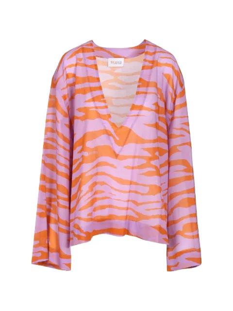 animalier-print V-neck blouse by THE ATTICO