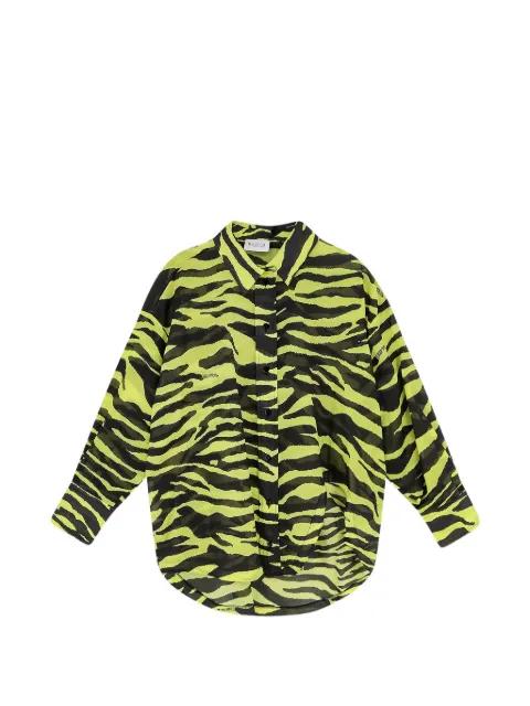 asymmetric animal-print cotton shirt by THE ATTICO