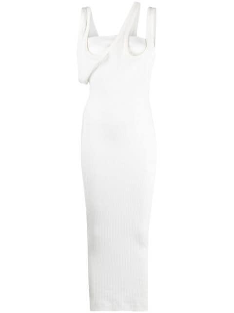 asymmetric-neckline ribbed dress by THE ATTICO