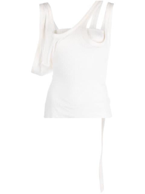 asymmetric ribbed top by THE ATTICO