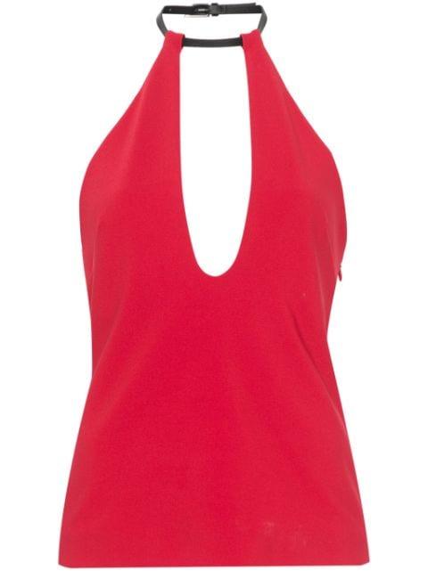 buckle-fastening halterneck blouse by THE ATTICO