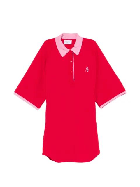 contrast-collar logo-embroidered mini dress by THE ATTICO