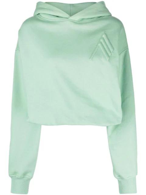 cropped embroidered-motif hoodie by THE ATTICO