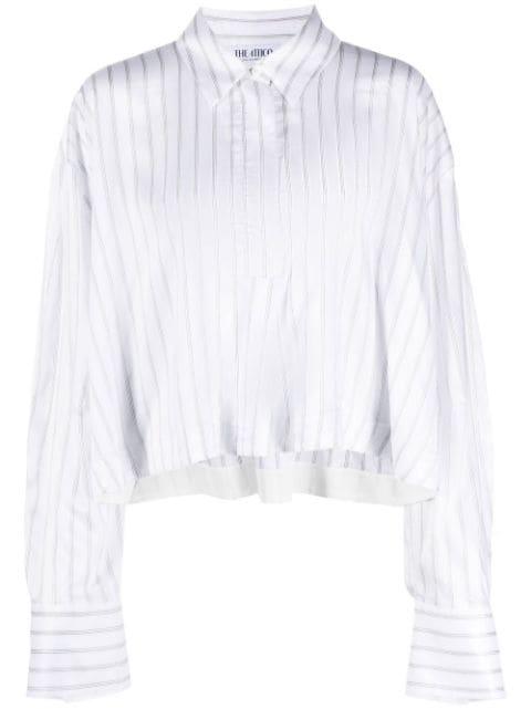 cropped pinstripe shirt by THE ATTICO