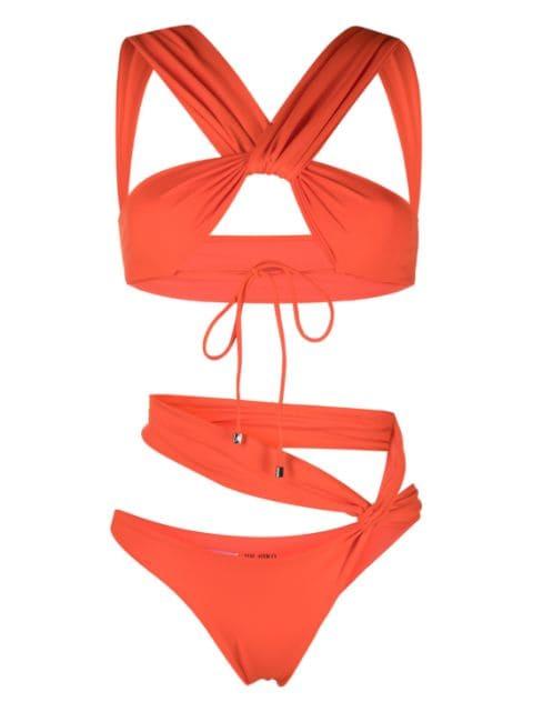 crossover draped bikini set by THE ATTICO