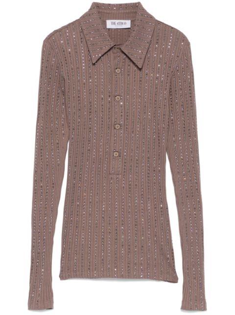 crystal-embellished polo top by THE ATTICO