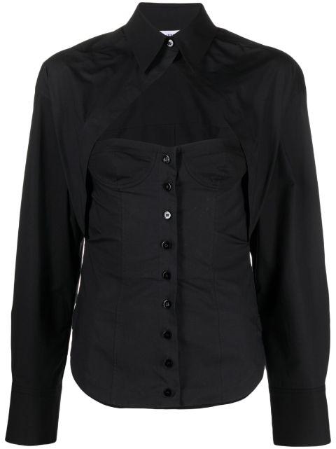 cut-out corset-style cotton shirt by THE ATTICO