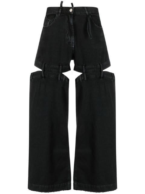 cut-out wide-leg jeans by THE ATTICO