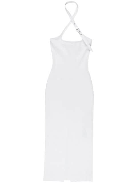 decorative-buckle halterneck dress by THE ATTICO