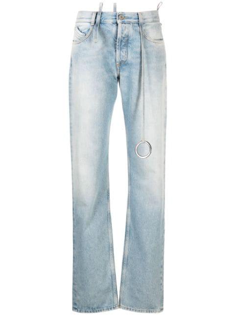embellished low-rise tapered jeans by THE ATTICO