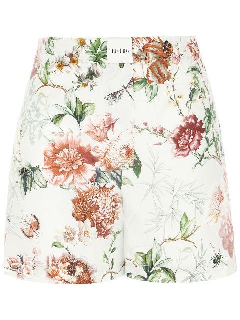 floral-print cotton shorts by THE ATTICO