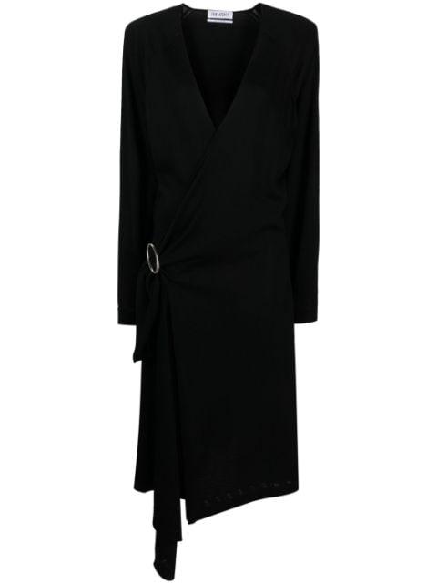 front-slit long-sleeved wrap dress by THE ATTICO