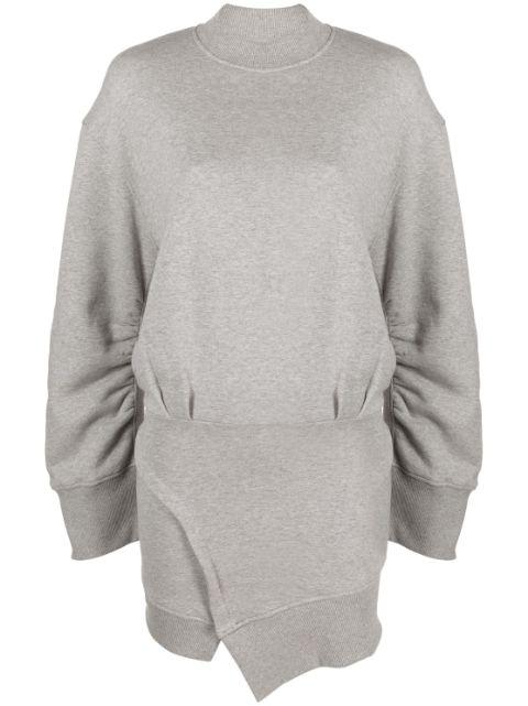 gathered-sleeve sweatshirt mini dress by THE ATTICO