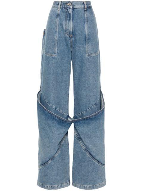 knee-detail wide-leg jeans by THE ATTICO