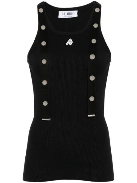 logo-appliqué ribbed tank top by THE ATTICO