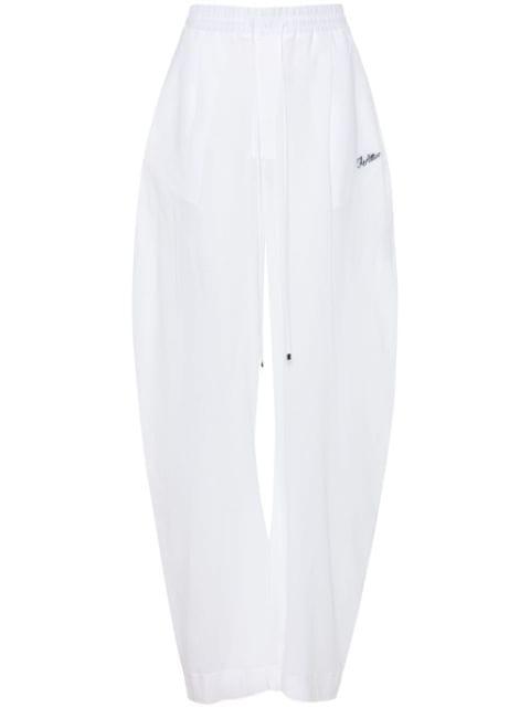 logo-embroidered cotton trousers by THE ATTICO