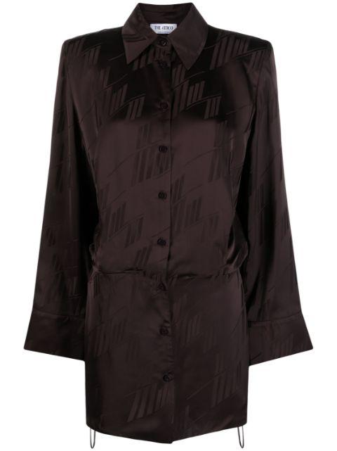 logo-print satin shirtdress by THE ATTICO