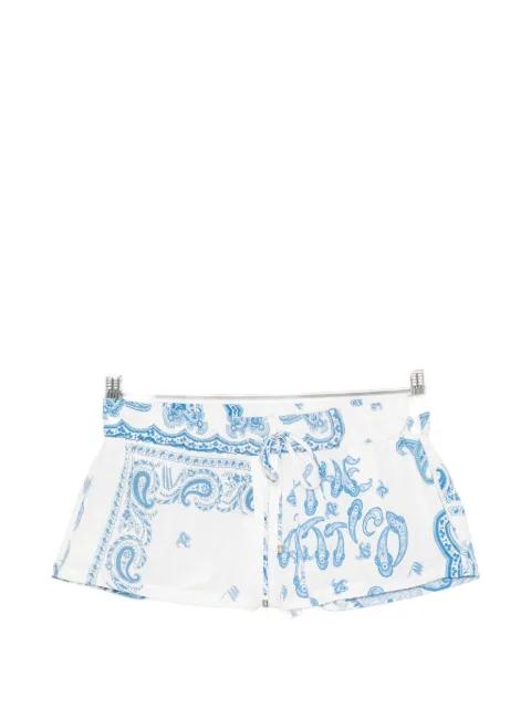 paisley drawstring shorts by THE ATTICO