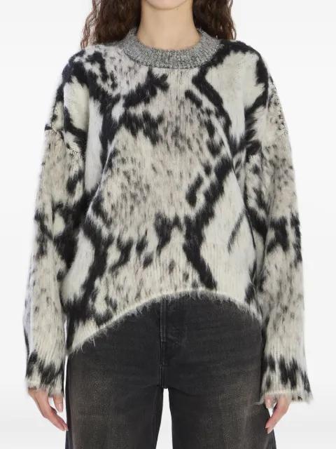 python-print ribbed sweater by THE ATTICO