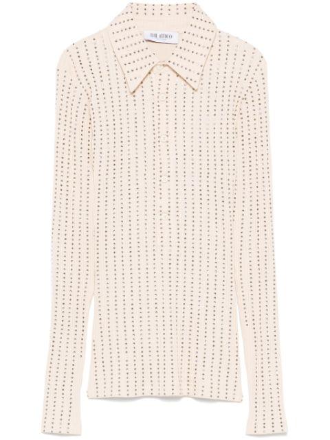 rhinestone-embellished polo shirt by THE ATTICO