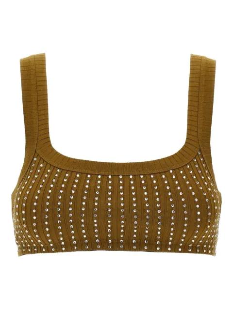 rhinestone-embellished ribbed top by THE ATTICO