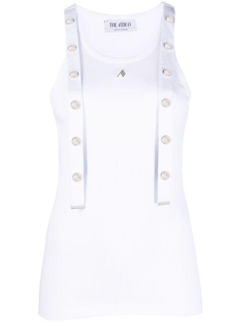 strap-detail ribbed tank top by THE ATTICO