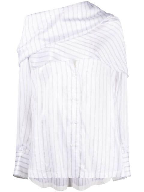 striped asymmetric shirt by THE ATTICO