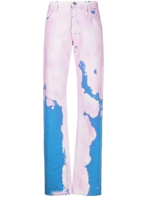 tie-dye pattern denim jeans by THE ATTICO