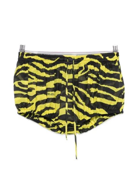 tiger-print drawstring mini shorts by THE ATTICO