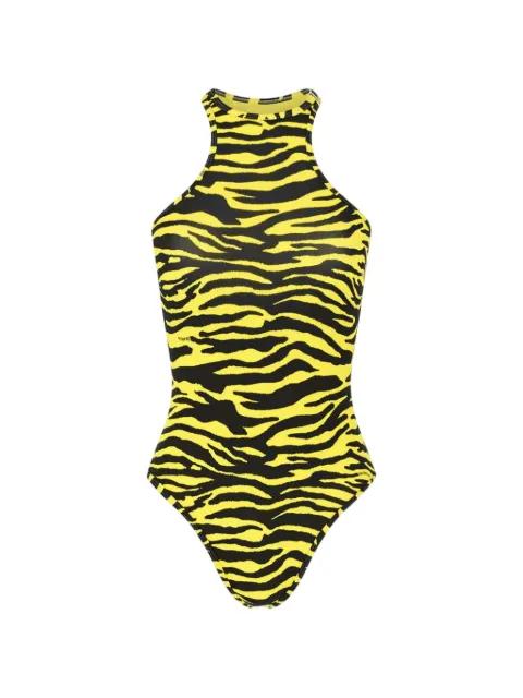 tiger-print racerback swimsuit by THE ATTICO