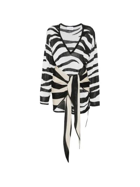 zebra-print knotted mini dress by THE ATTICO